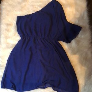 Blue off the shoulder dress